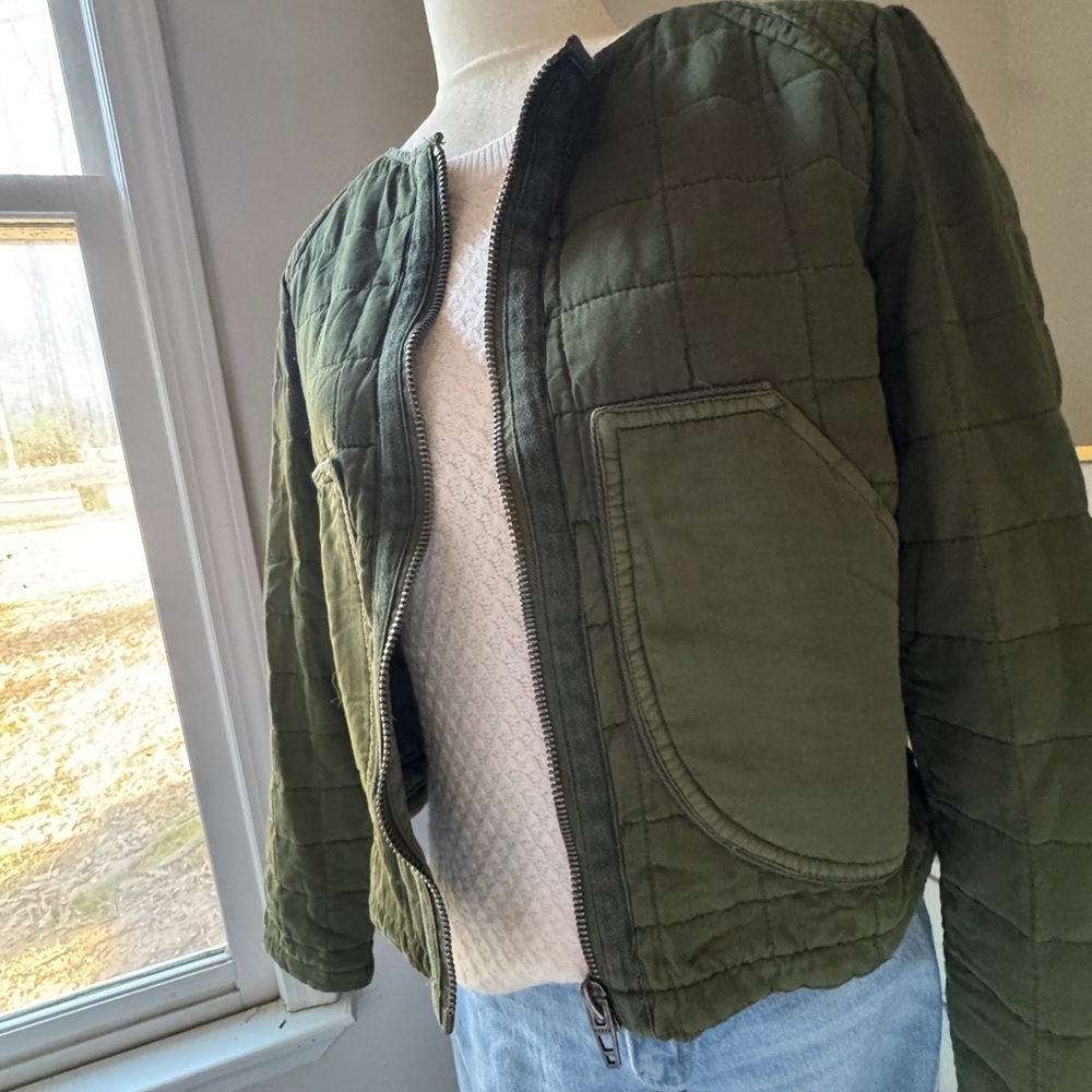 Blank NYC Kids Quilted Jacket in Forest Green